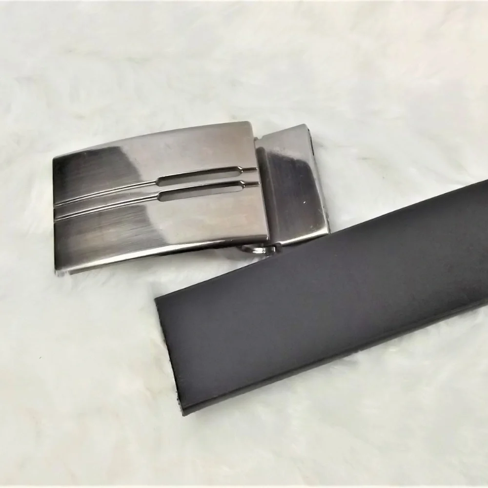 🍃Men's Black Leather Belt Adjustable 38" - Picture 5 of 6